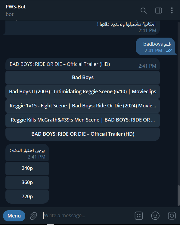 بوت شامل يوفر لك خدمات ذكية وأدوات مبتكرة لتبسيط حياتك الرقمية.